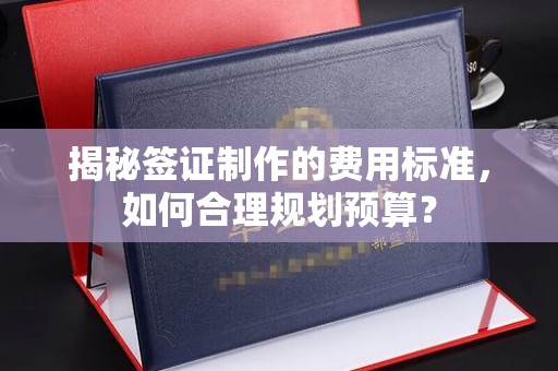 恩平揭秘签证制作的费用标准，如何合理规划预算？