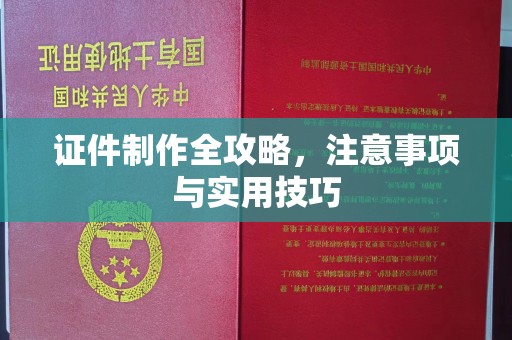 恩平证件制作全攻略，注意事项与实用技巧